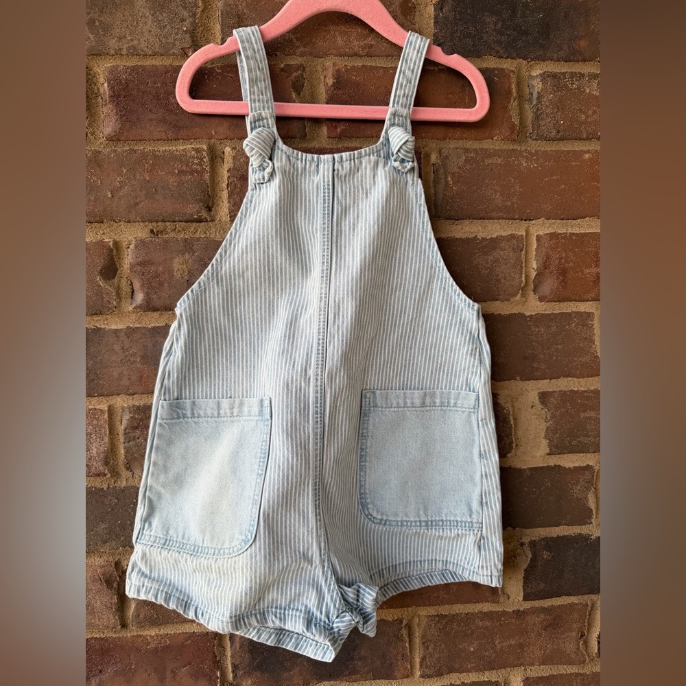 Zara Striped Light Blue Overalls for Kids